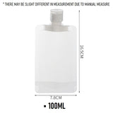 Set of 2 Travel Refillable Pouches for Toiletries - 100ML