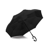 Reverse Umbrella with Inverted C-Handle - Black