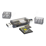 Transparent 2-in-1 USB-C Multi Card Reader