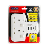Morries MS202USBCTSA T-Shape 2Way Adapter with 2 USB + 1 USB-C