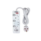 Morries MS2W2U1C 2-Way 2M Extension Cord With 2 USB + 1 TYPE C