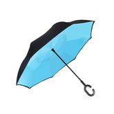 Reverse Umbrella with Inverted C-Handle - Blue