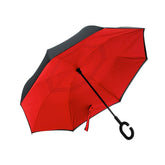 Reverse Umbrella with Inverted C-Handle - Red