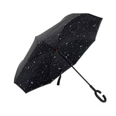 Reverse Umbrella with Inverted C-Handle - Starry Sky