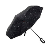 Reverse Umbrella with Inverted C-Handle - Starry Sky