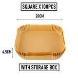 Air Fryer Paper 20cm SQUARE - 100PCS