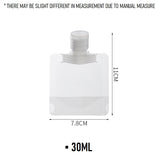 Set of 2 Travel Refillable Pouches for Toiletries - 30ML