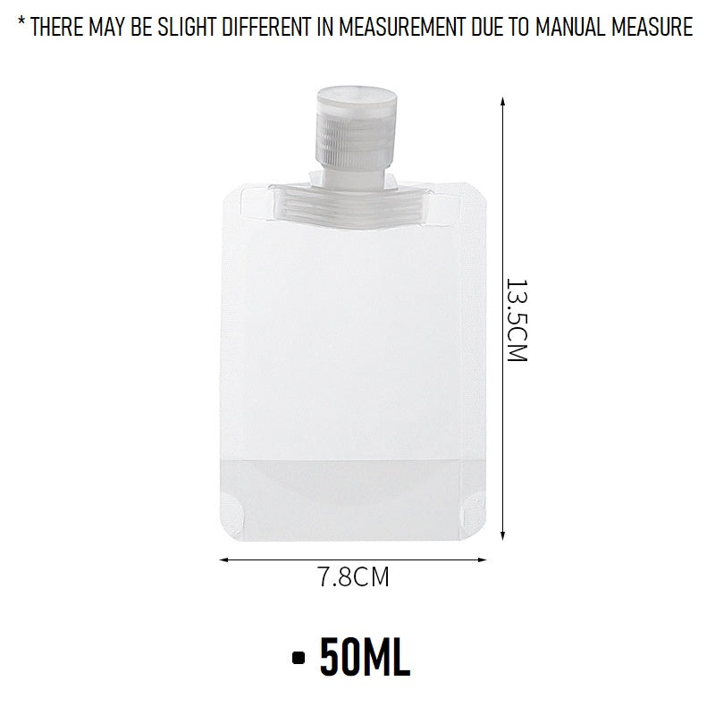 Set of 2 Travel Refillable Pouches for Toiletries - 50ML