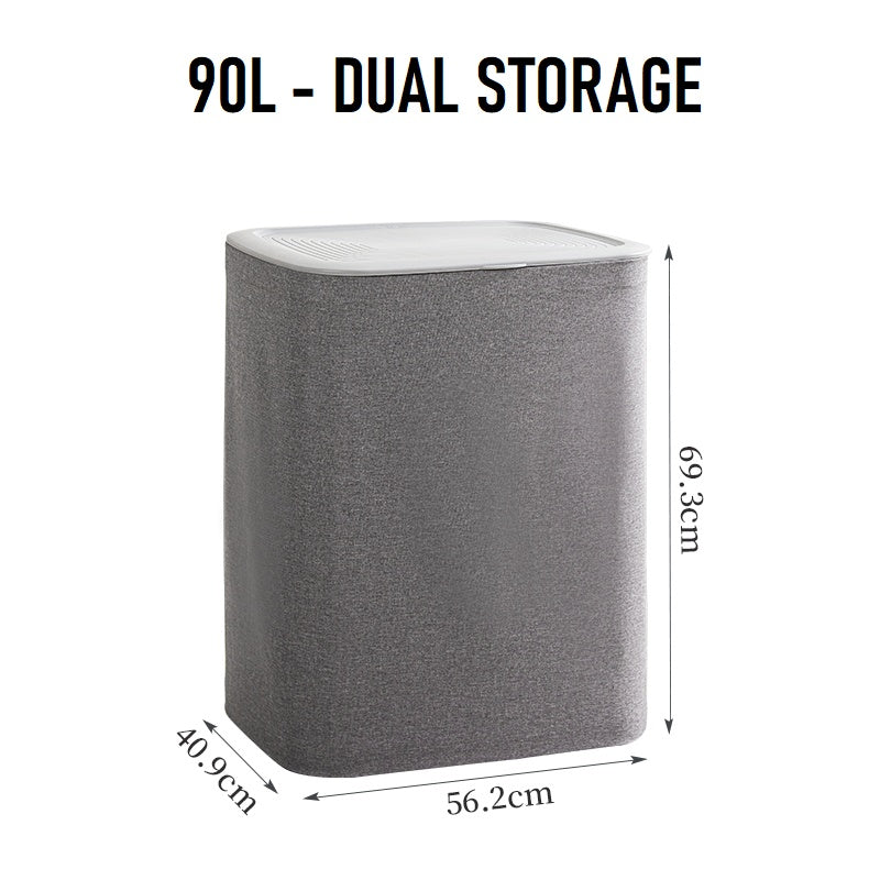 Feidash Dual Storage 90L Laundry Basket
