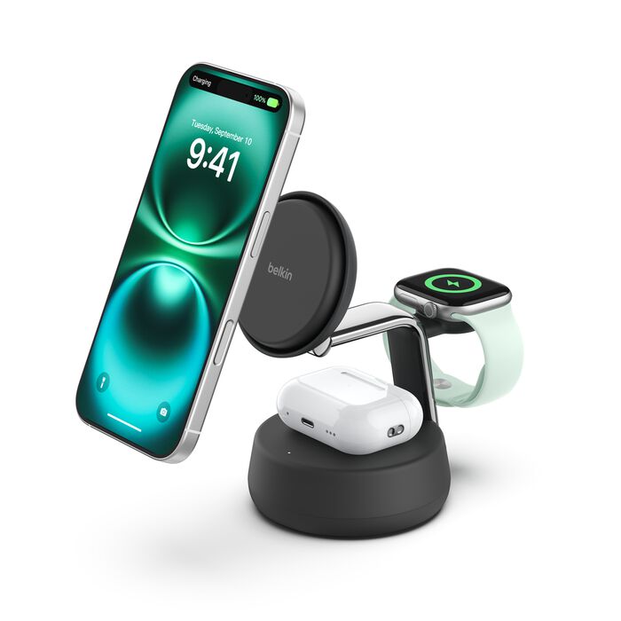 Belkin UltraCharge Pro 3-in-1 Magnetic Charging Dock with Qi2 25W WIZ040MY