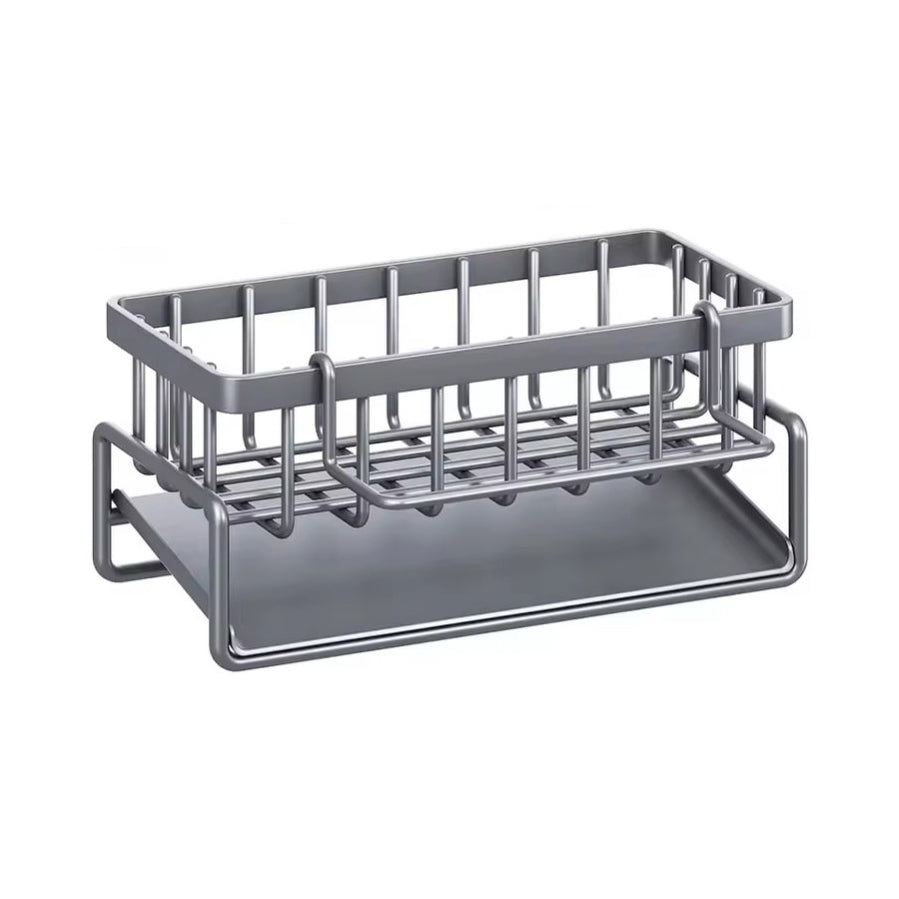 Multi-Purpose Kitchen Sponge Holder with Front Towel Rack