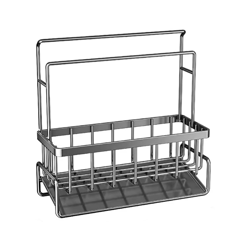 Multi-Purpose Kitchen Sponge Holder with Top Towel Rack