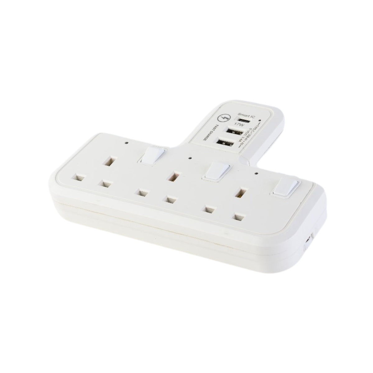 Morries MS303USBCTSA T-Shape 3Way Adapter with 2 USB + 1 USB-C