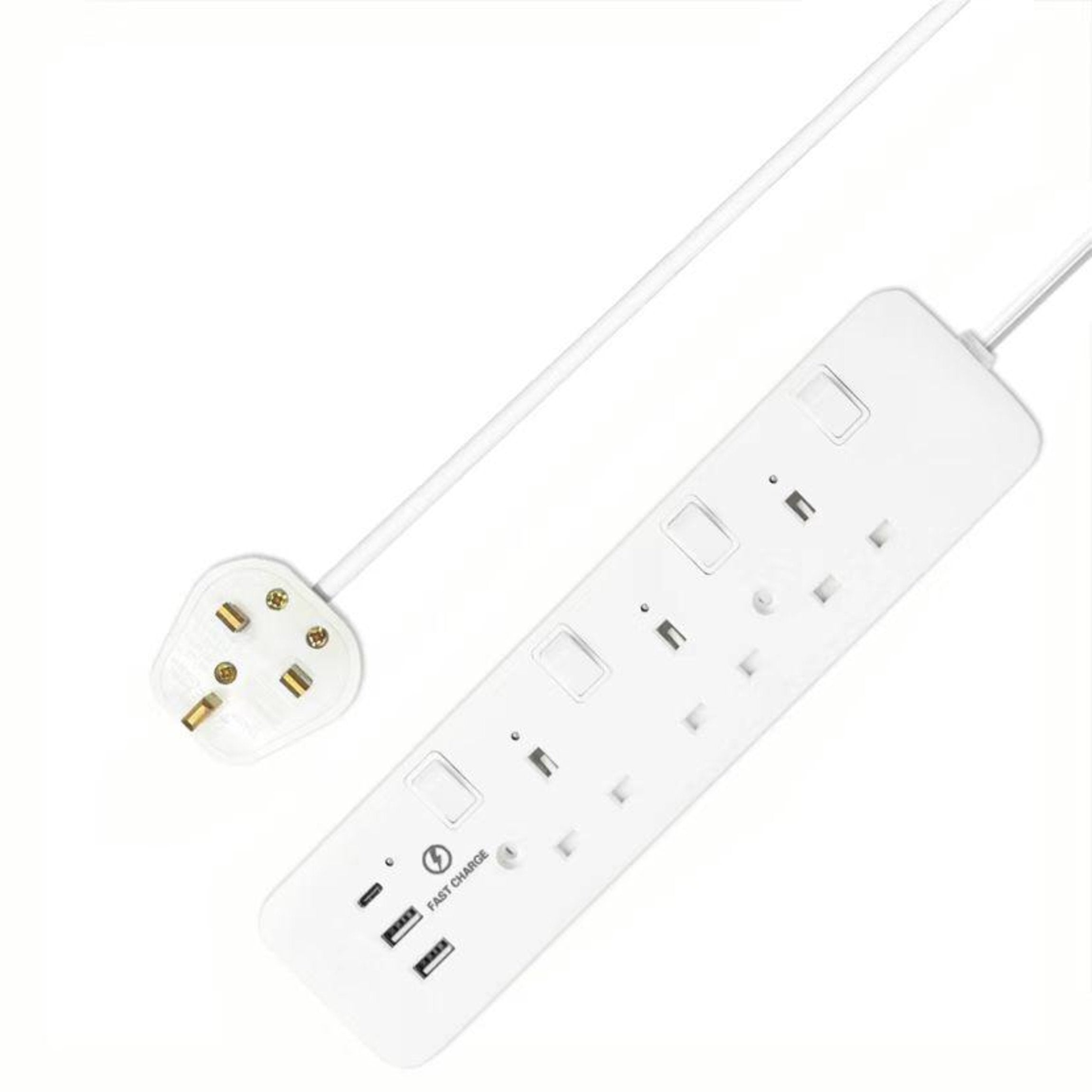Morries MS3W2U1C 3-Way 3M Extension Cord With 2 USB + 1 TYPE C