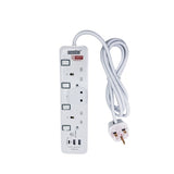 Morries MS3W2U1C 3-Way 3M Extension Cord With 2 USB + 1 TYPE C