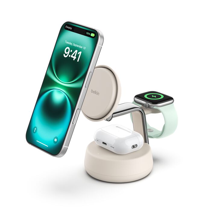 Belkin UltraCharge Pro 3-in-1 Magnetic Charging Dock with Qi2 25W WIZ040MY
