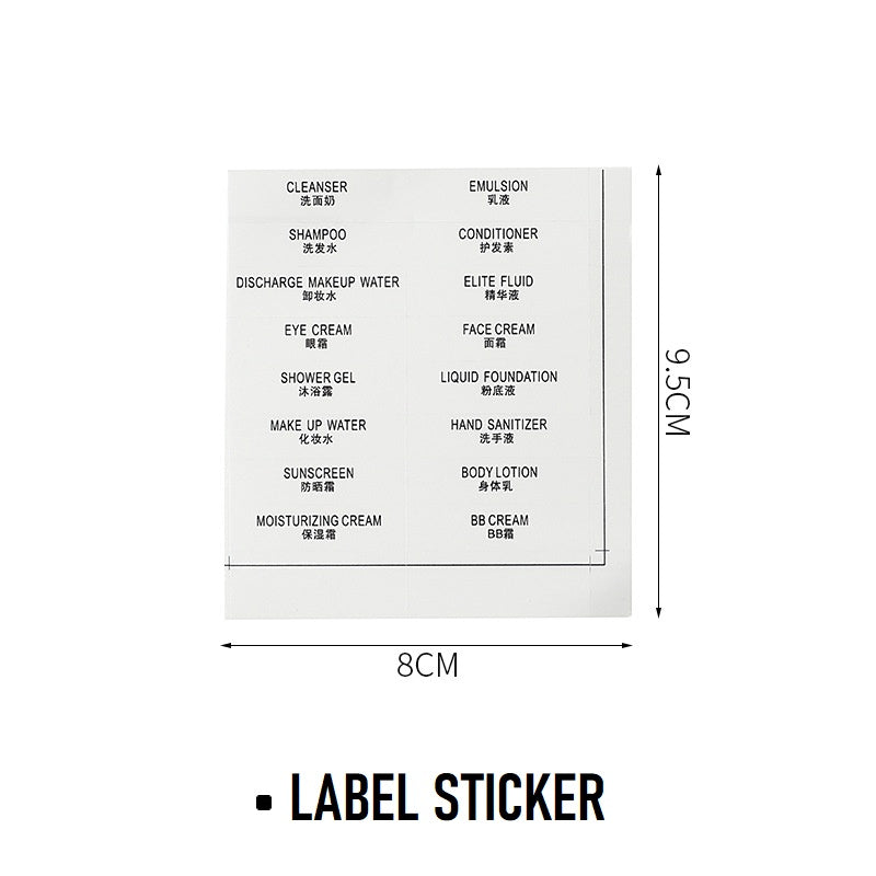 Set of 2 Travel Refillable Pouches for Toiletries - Label Sticker